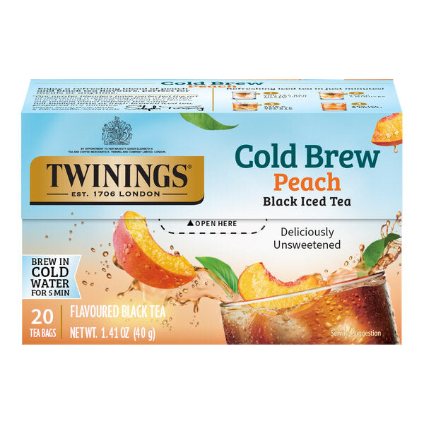 Twinings Peach Cold Brewed Iced Tea Bags - 120/Case