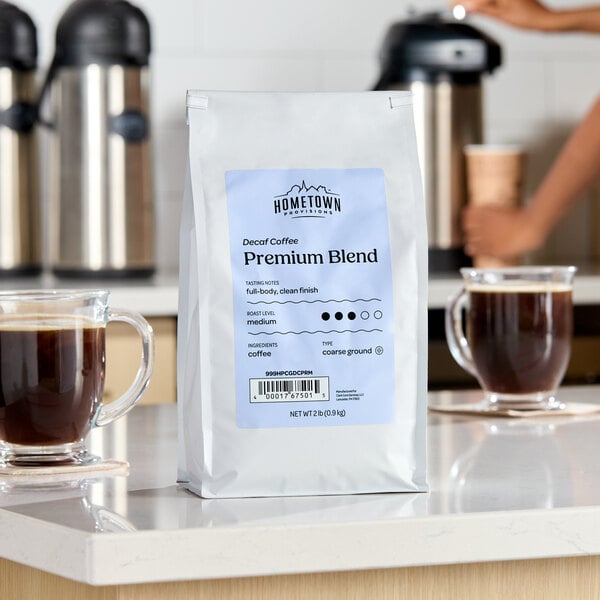 Hometown Provisions Premium Blend Decaf Coarse Ground Coffee 2 lb. - 5/Case