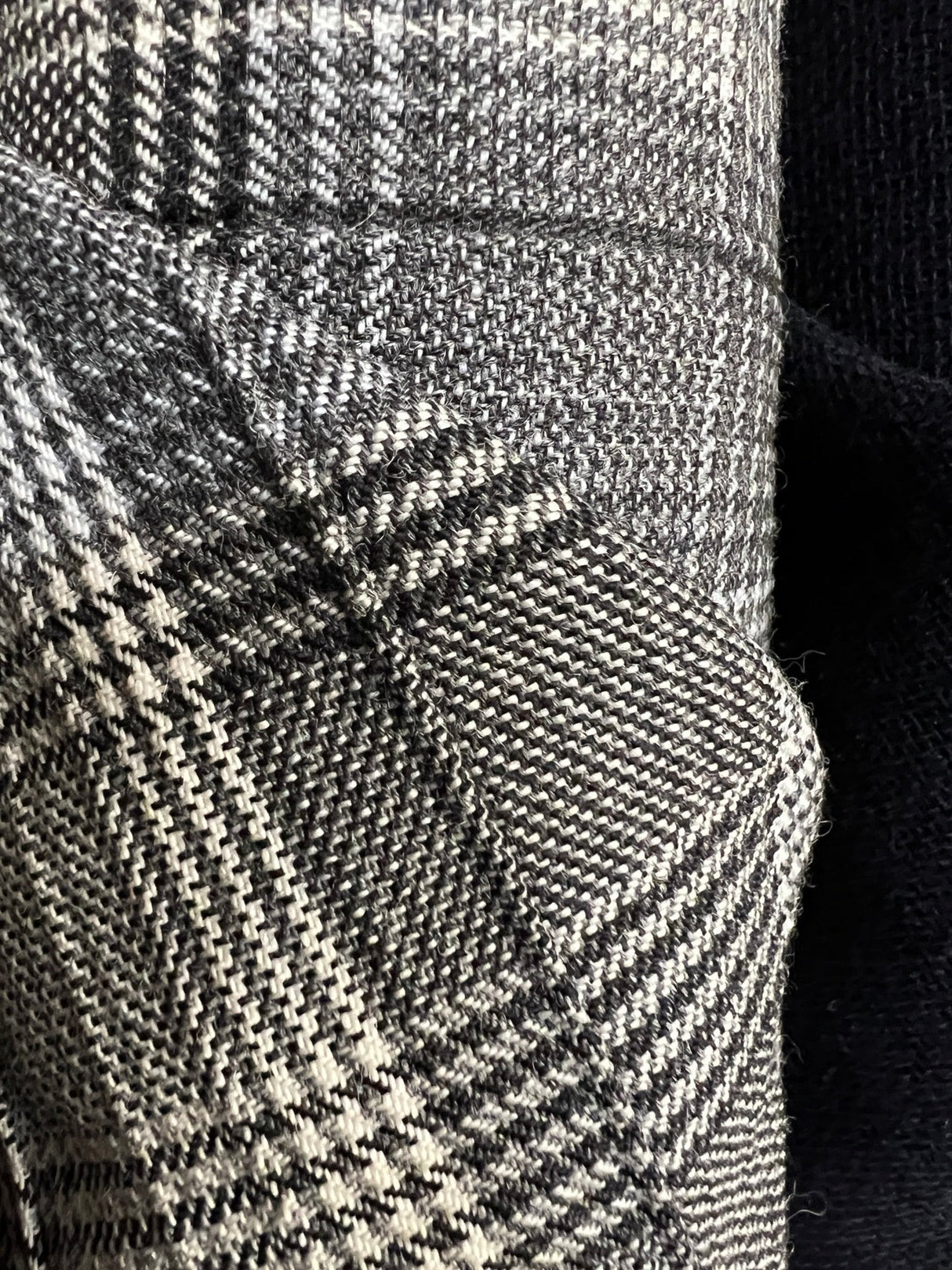Wool Blend Twill Checked Brown Blue