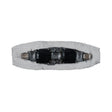 Black & Silver Mesh Covered Big Jewel Applique - 1" x 5"
