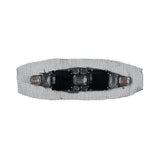 Black & Silver Mesh Covered Big Jewel Applique - 1" x 5"