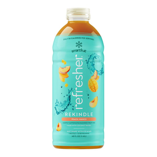 Smartfruit Rekindle Peach and Mango Refresher Beverage 1:1 Concentrate 48 fl. oz. - 6/Case