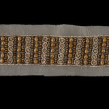 Gold Mesh Beaded & Rhinestone Applique - 18"