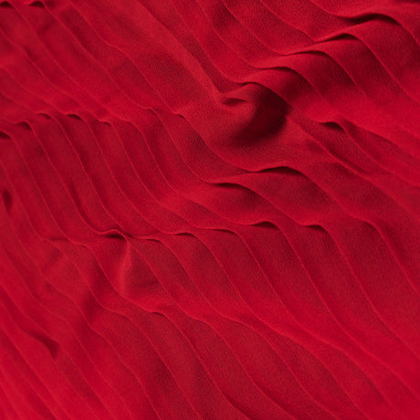 Accordion Pleated Chiffon - Tomato Red - Etereo Collection