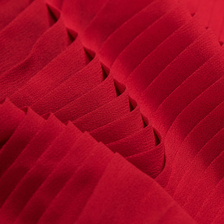 Accordion Pleated Chiffon - Tomato Red - Etereo Collection