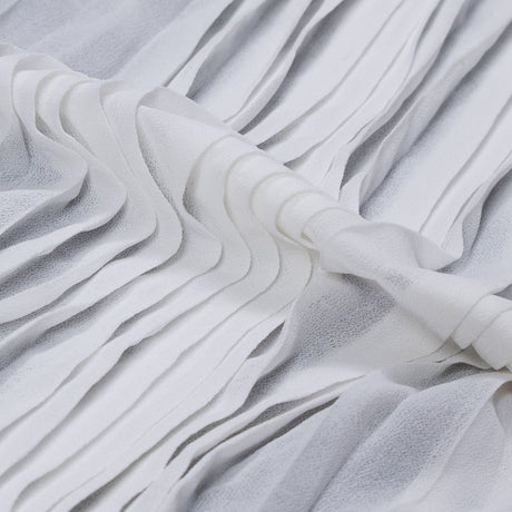 Accordion Pleated Chiffon - White - Etereo Collection