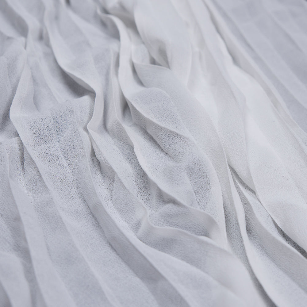 Accordion Pleated Chiffon - White - Etereo Collection
