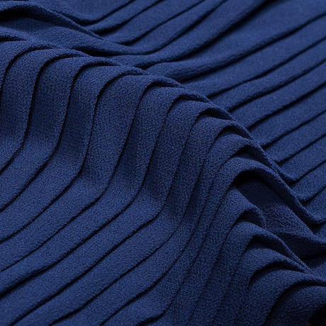 Accordion Pleated Chiffon - Blue Print - Etereo Collection