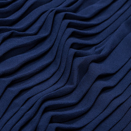 Accordion Pleated Chiffon - Blue Print - Etereo Collection