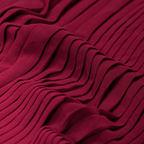 Accordion Pleated Chiffon - Rhododendron Red - Etereo Collection