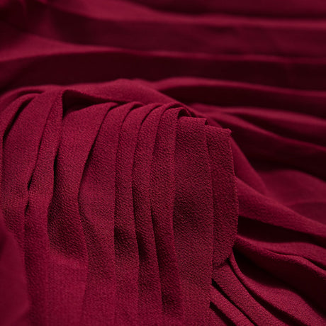 Accordion Pleated Chiffon - Rhododendron Red - Etereo Collection