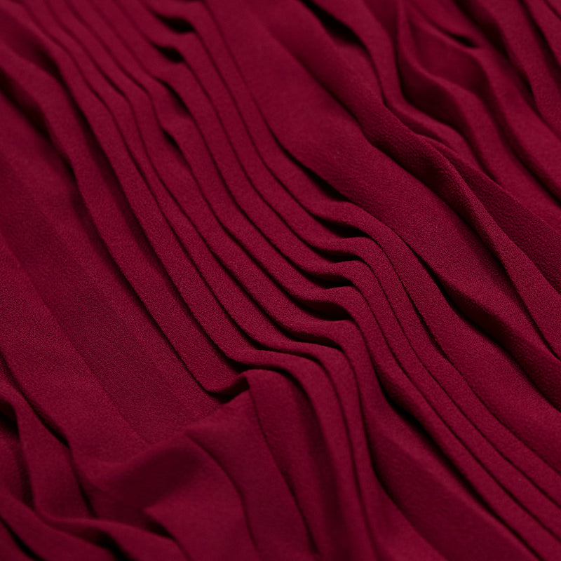 Accordion Pleated Chiffon - Rhododendron Red - Etereo Collection