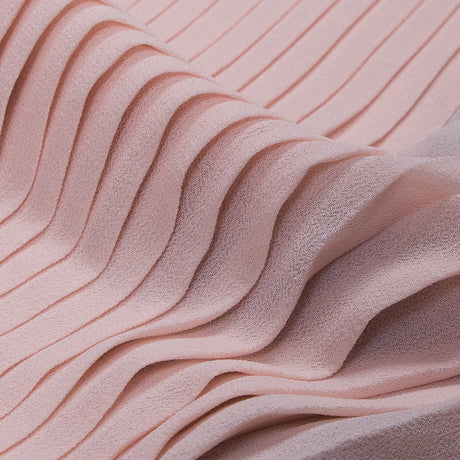 Accordion Pleated Chiffon - Rose Shadow Pink - Etereo Collection