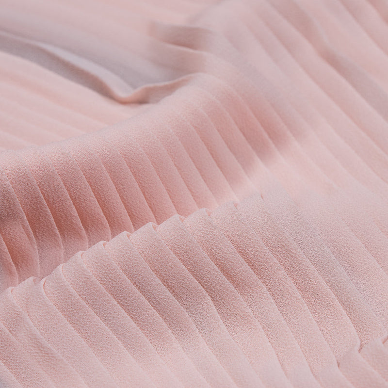 Accordion Pleated Chiffon - Rose Shadow Pink - Etereo Collection