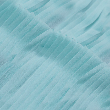 Accordion Pleated Chiffon - Aqua Blue - Etereo Collection