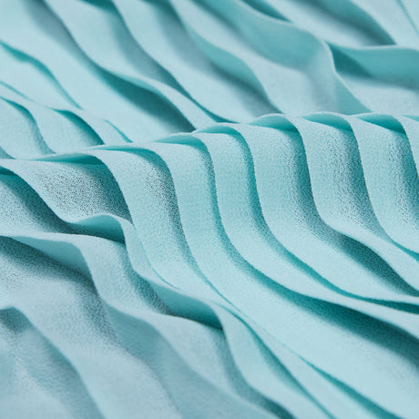 Accordion Pleated Chiffon - Aqua Blue - Etereo Collection