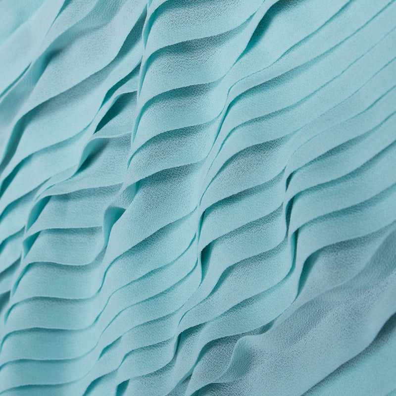 Accordion Pleated Chiffon - Aqua Blue - Etereo Collection