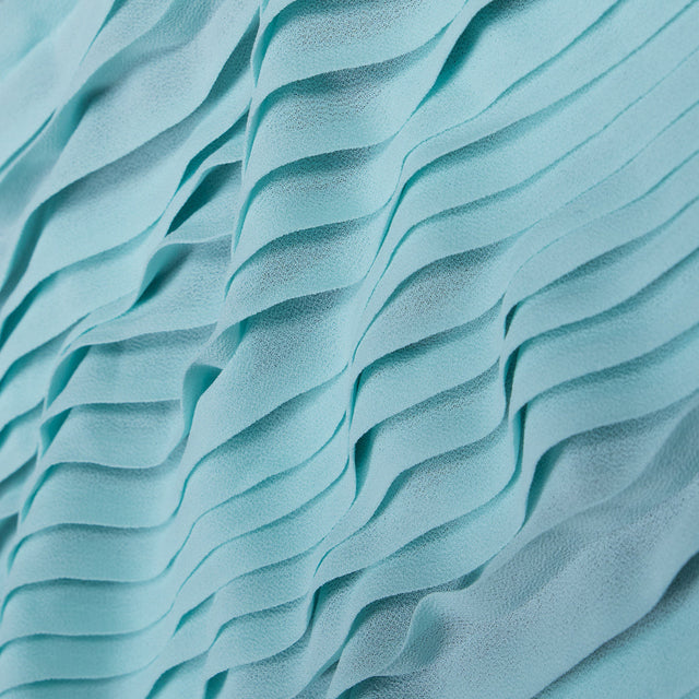 Accordion Pleated Chiffon - Aqua Blue - Etereo Collection