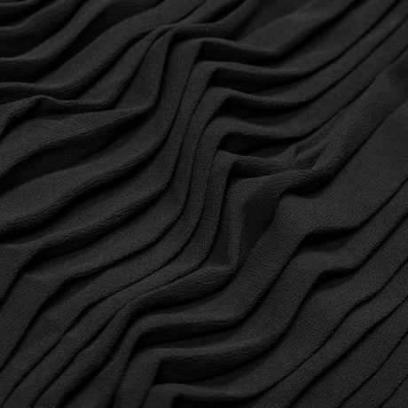 Accordion Pleated Chiffon - Black - Etereo Collection
