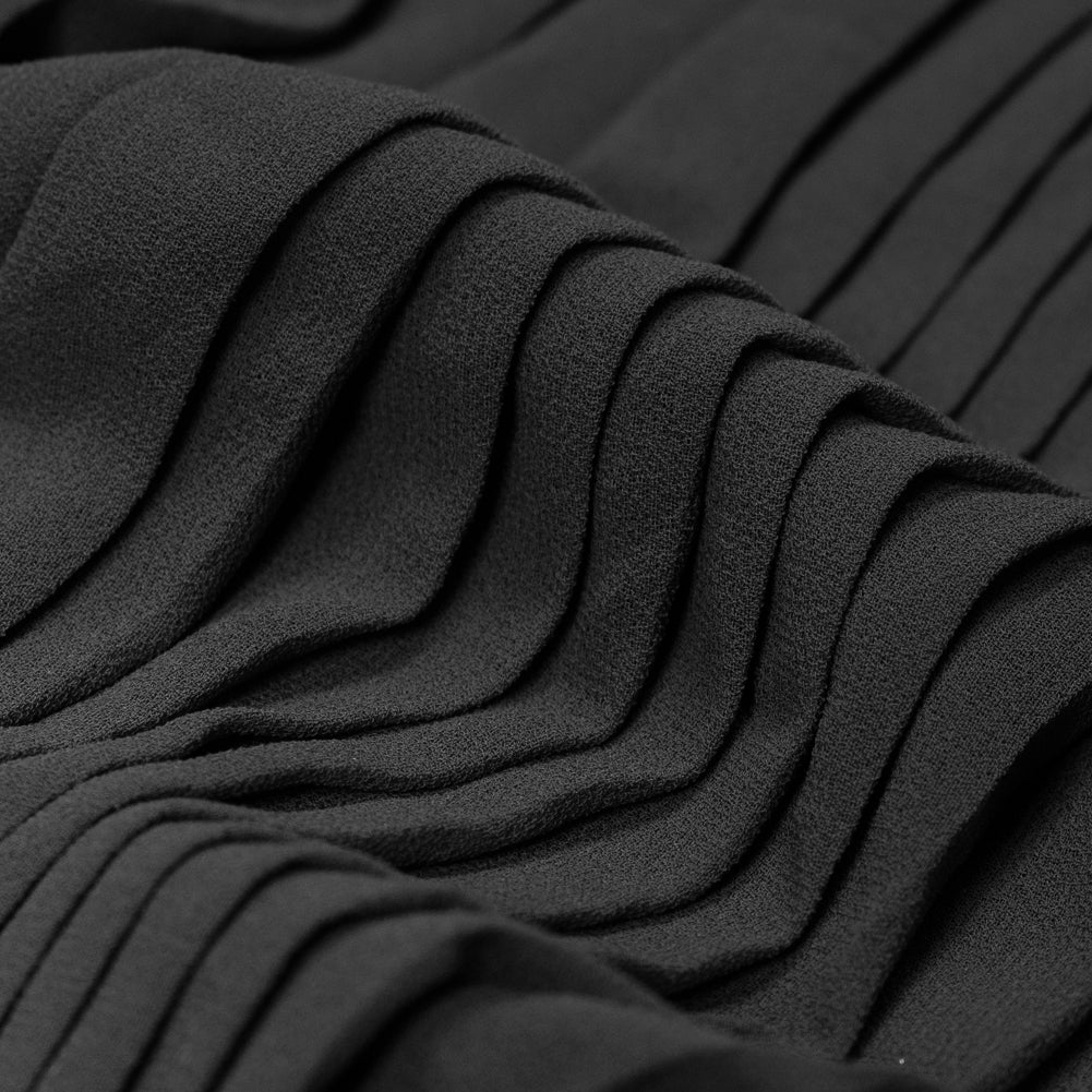 Accordion Pleated Chiffon - Black - Etereo Collection