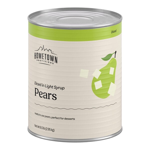 Hometown Provisions #10 Can Diced Pears in Light Syrup - 6/Case