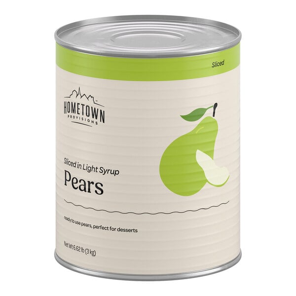 Hometown Provisions #10 Can Sliced Pears in Light Syrup - 6/Case