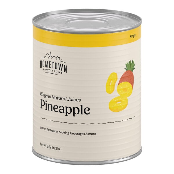 Hometown Provisions #10 Can Sliced Pineapple Rings in Natural Juice - 6/Case