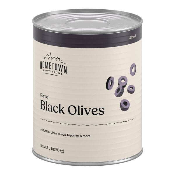 Hometown Provisions Sliced Black Olives 6 lb. 10 oz. (3 lb. 7 oz. Dr. Wt.) #10 Can - 6/Case