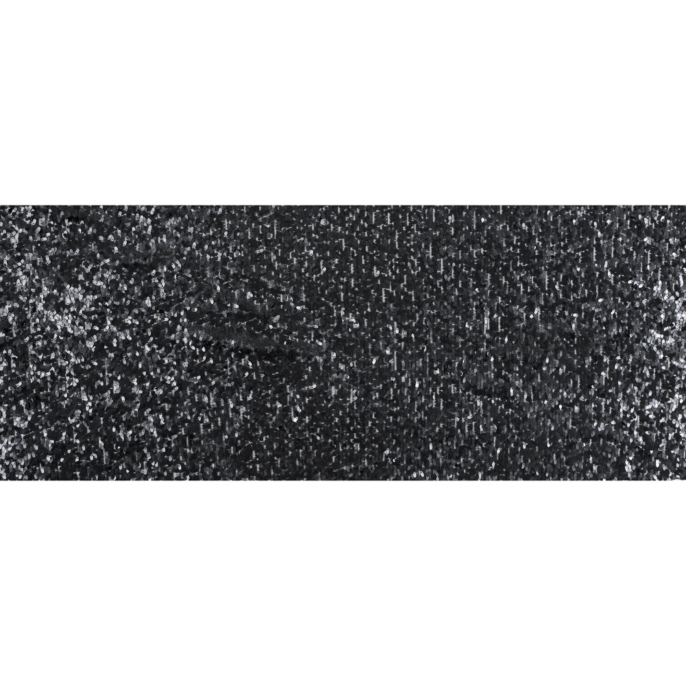 Netting with All Over Oval Paillette Sequins - Black