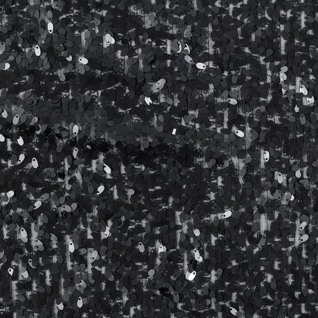 Netting with All Over Oval Paillette Sequins - Black
