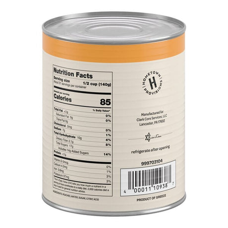 Hometown Provisions #10 Can Diced Peaches in Light Syrup - 6/Case