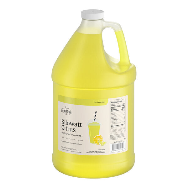Hometown Provisions Kilowatt Citrus Slushy 5:1 Concentrate 1 Gallon - 4/Case