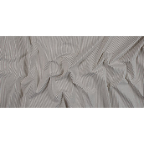 Brownie and White Candy Striped Stretch Cotton Woven
