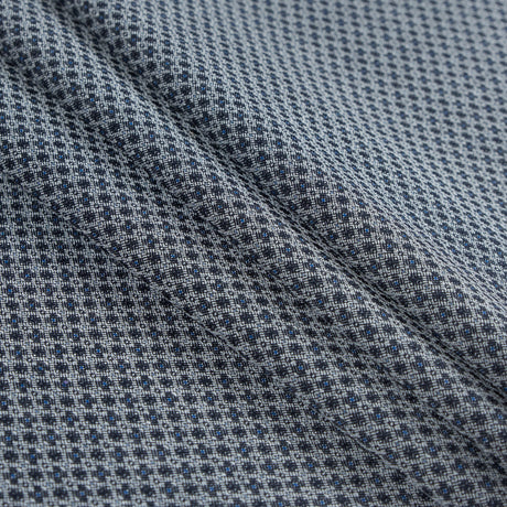 Paloma Geometric Stretch Cotton Woven with True Blue Accents