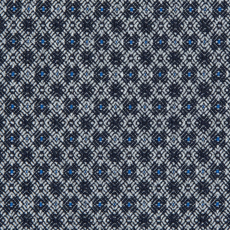 Paloma Geometric Stretch Cotton Woven with True Blue Accents