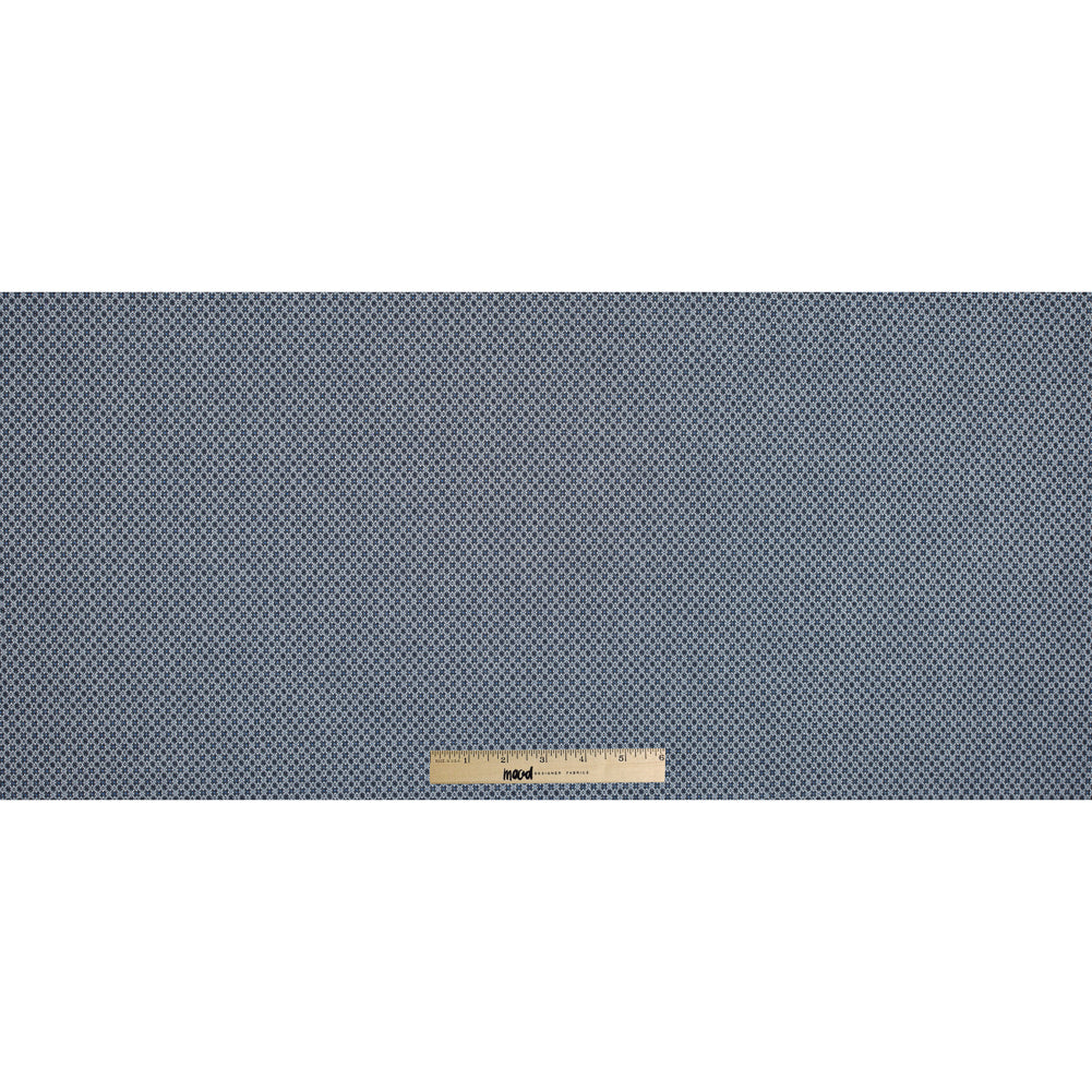 Paloma Geometric Stretch Cotton Woven with True Blue Accents