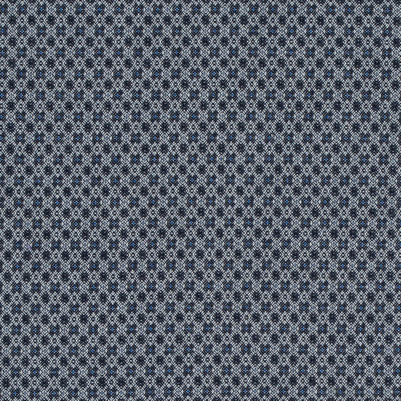 Paloma Geometric Stretch Cotton Woven with True Blue Accents