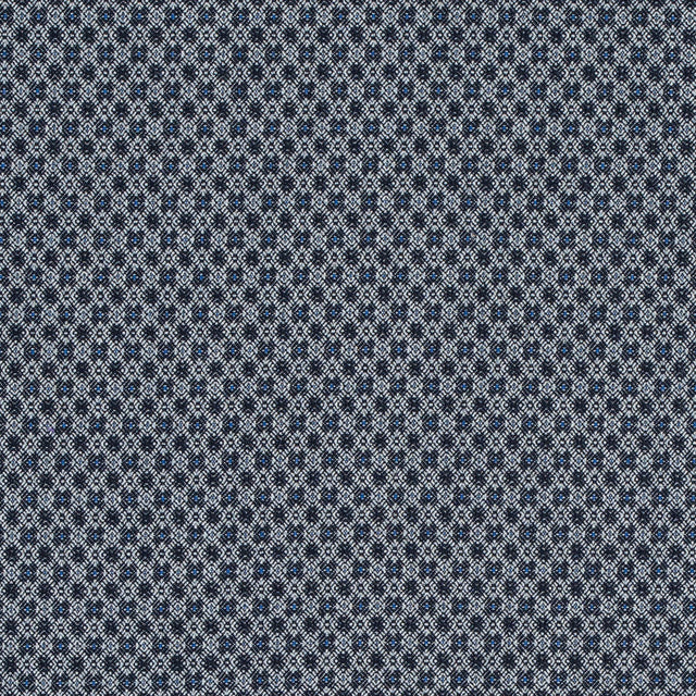 Paloma Geometric Stretch Cotton Woven with True Blue Accents