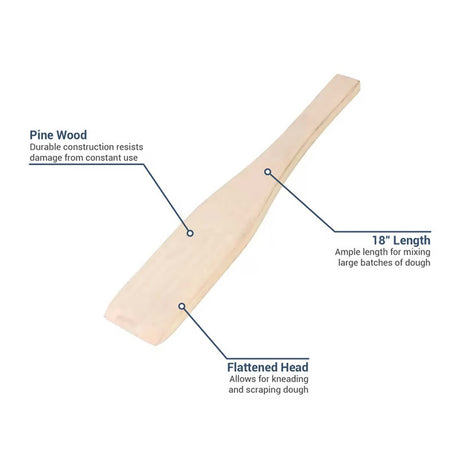18" Wood Mixing Paddle with Flat Body Design