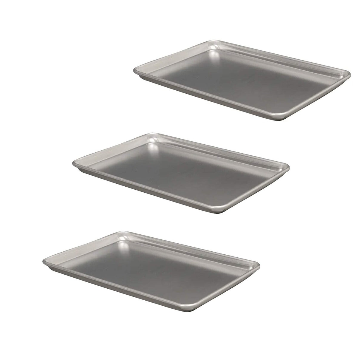 18" x 13" x 1" Half Size Sheet Pan 18 Gauge Aluminum Reinforced Closed Bead Rim