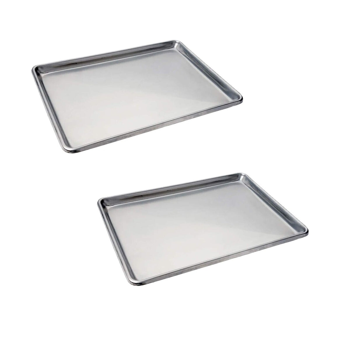 18" x 13" x 1" Half Size Sheet Pan 20 Gauge Stainless Steel Open Bead Edge