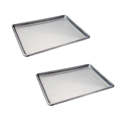 18" x 13" x 1" Half Size Sheet Pan 20 Gauge Stainless Steel Open Bead Edge