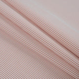 Salmon and White Candy Striped Stretch Cotton Woven