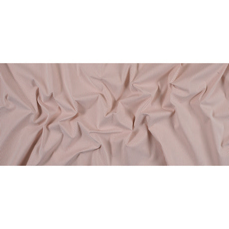 Salmon and White Candy Striped Stretch Cotton Woven