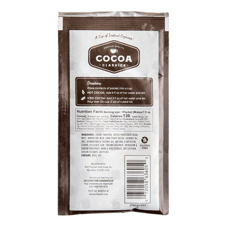 Cocoa Classics Dark Chocolate Cocoa Mix Packet 1.25 oz. - 36/Case