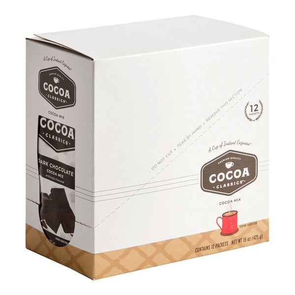 Cocoa Classics Dark Chocolate Cocoa Mix Packet 1.25 oz. - 36/Case