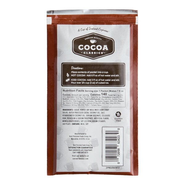 Cocoa Classics Chocolate Supreme Cocoa Mix Packet - 72/Case