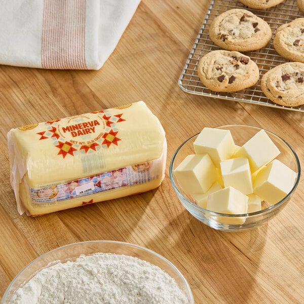 Minerva Dairy 2 lb. Unsalted Authentic Amish Roll Butter - 6/Case