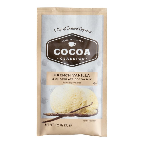 Cocoa Classics French Vanilla and Chocolate Cocoa Mix Packet 1.25 oz. - 36/Case