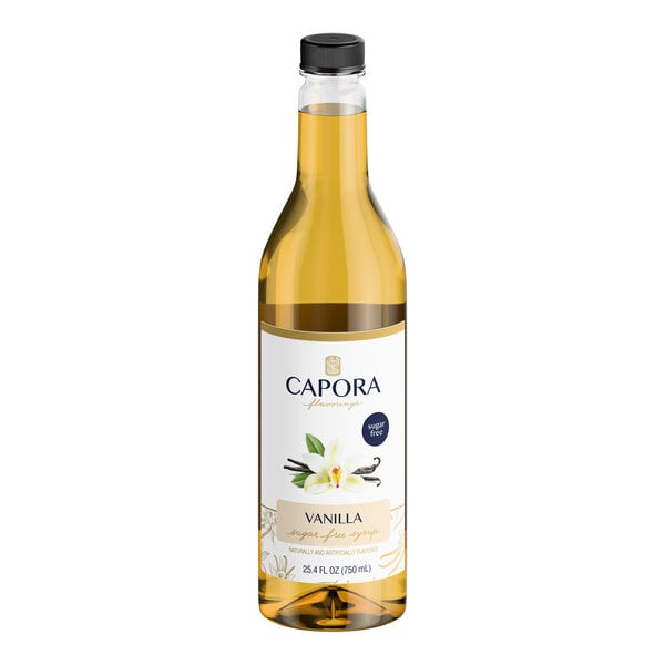 Capora Sugar-Free Vanilla Flavoring Syrup 750 mL - 6/Case